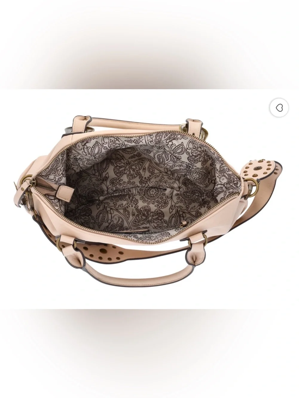 🆕 Jessica Simpson Cream Studded Satchel with Tassel Wallet NWT